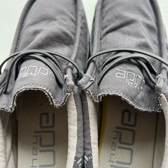 Hey Dude Gray Loafers Slip-Ons Casual Wally Washed - Picture 5 of 8